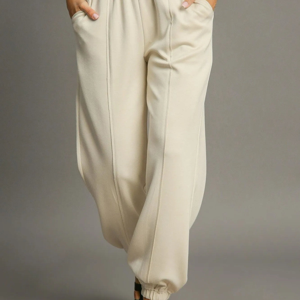 Umgee Drawstring Wide Leg Cropped Pants main image 0