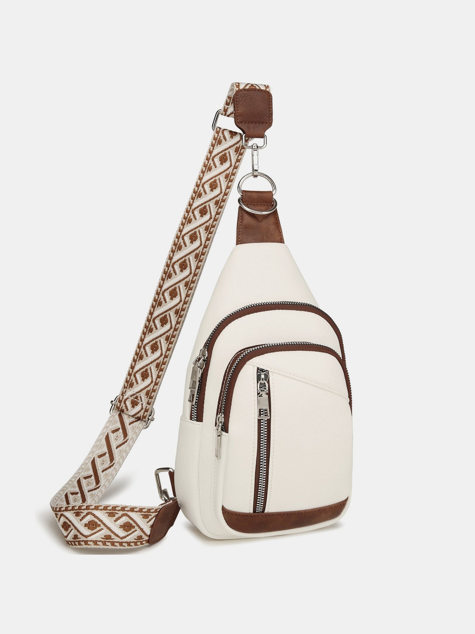 PU Leather Crossbody Bag with Two Detachable Strap - Charming Charlie