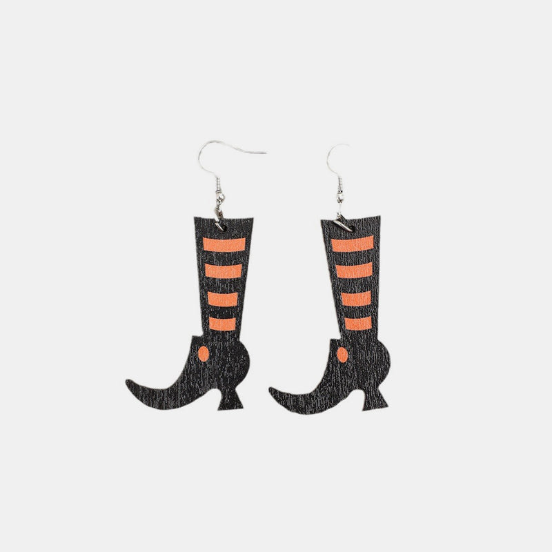 Alloy Wooden Boots Earrings - Charming Charlie