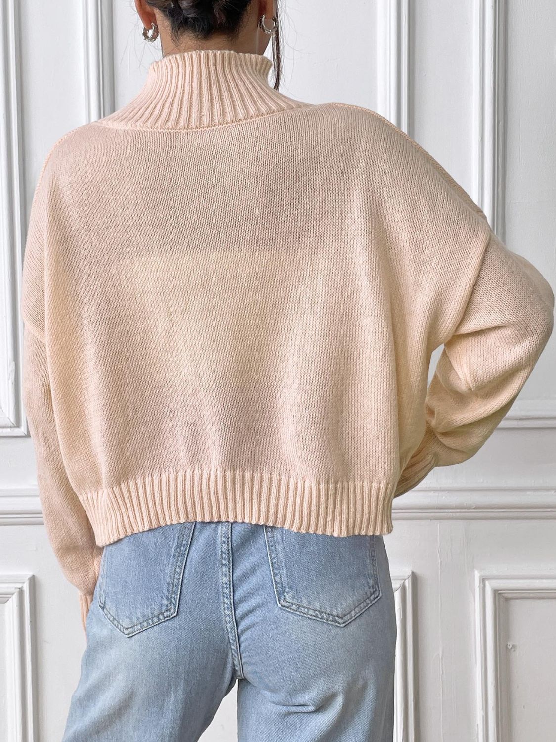 Bow Turtleneck Long Sleeve Sweater - Charming Charlie