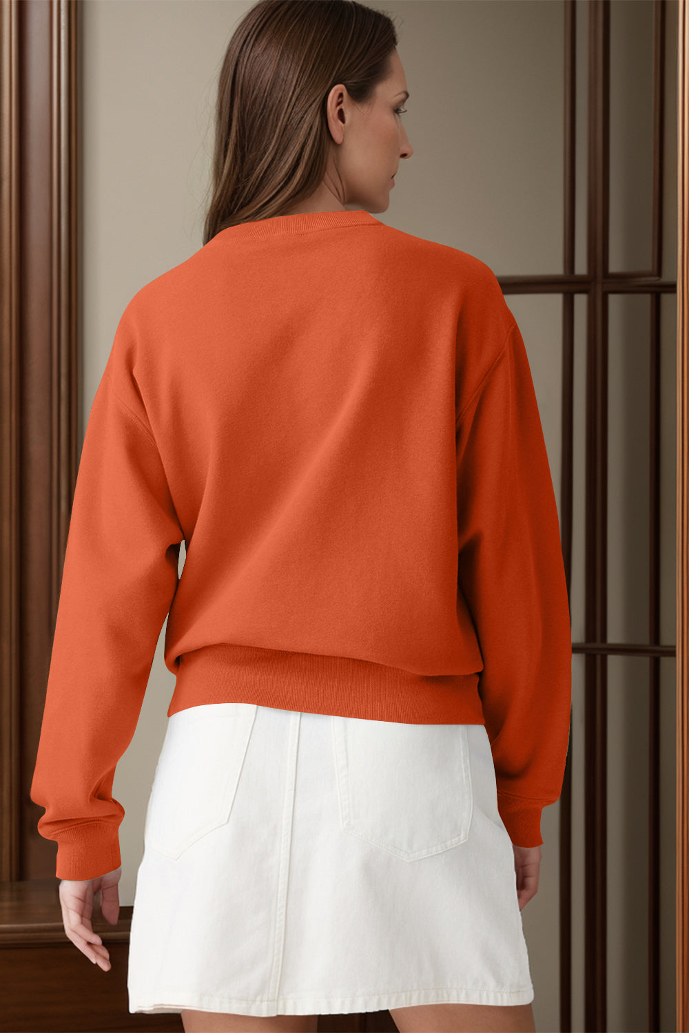 Round Neck Long Sleeve Sweatshirt - Charming Charlie