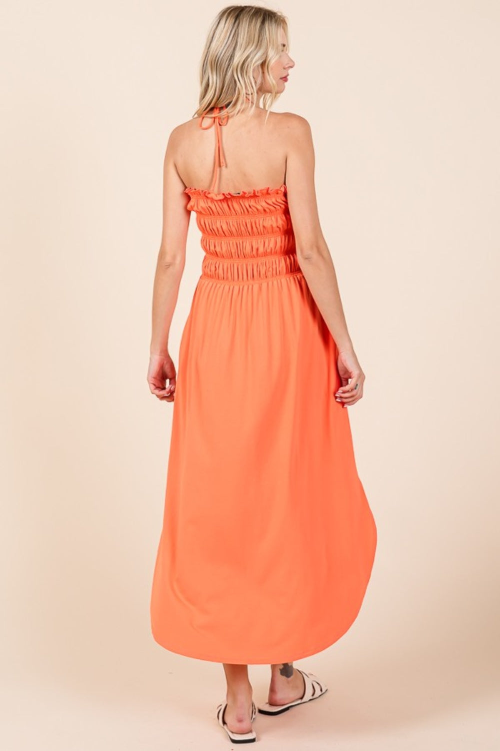 Culture Code Tie Back Shirring Dress with Pockets - Charming Charlie