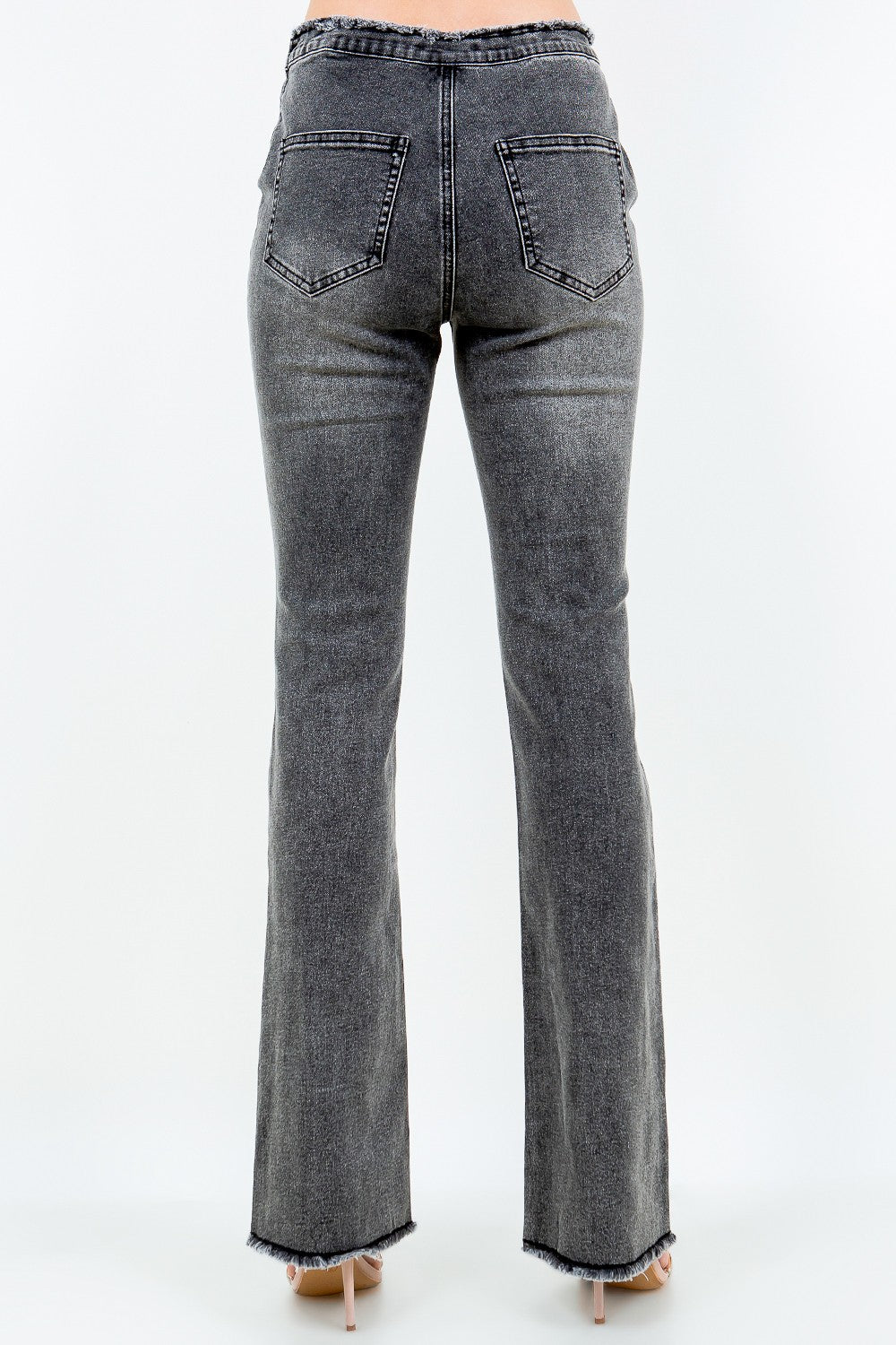 American Bazi V-Cut Ruched Flare Pants - Charming Charlie