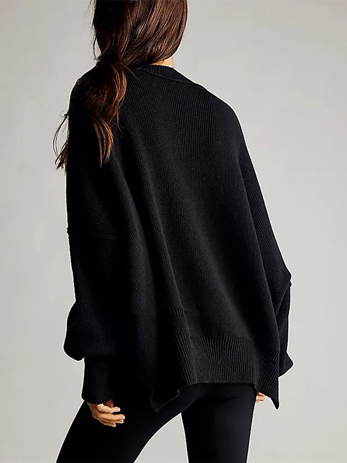 Round Neck Long Sleeve Sweater - Charming Charlie