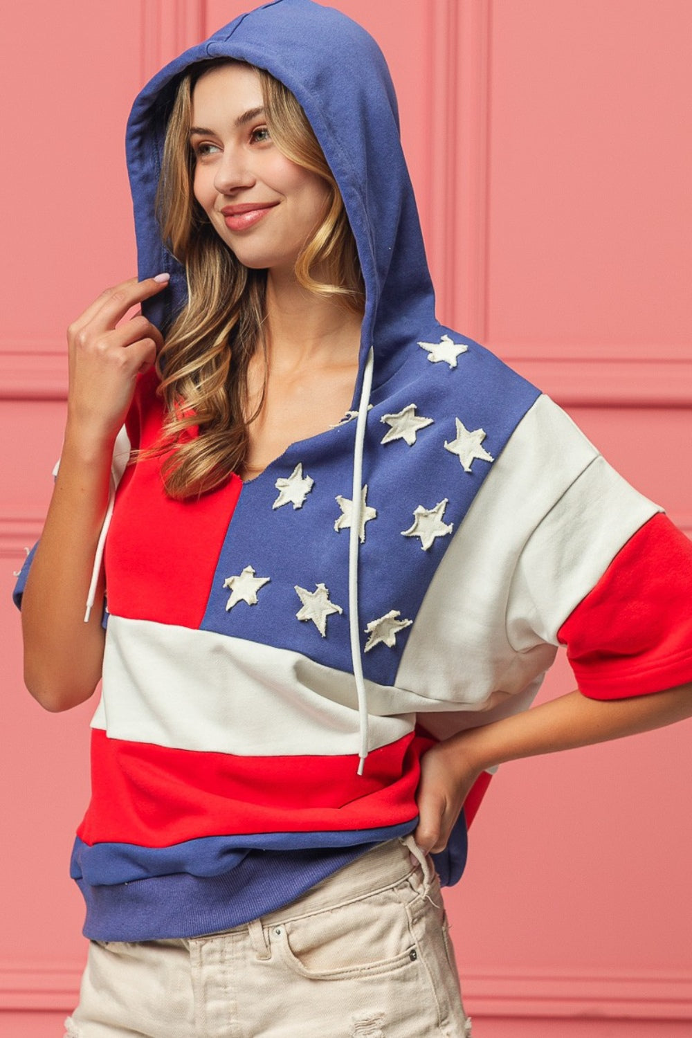 BiBi American Flag Theme Hoodie - Charming Charlie