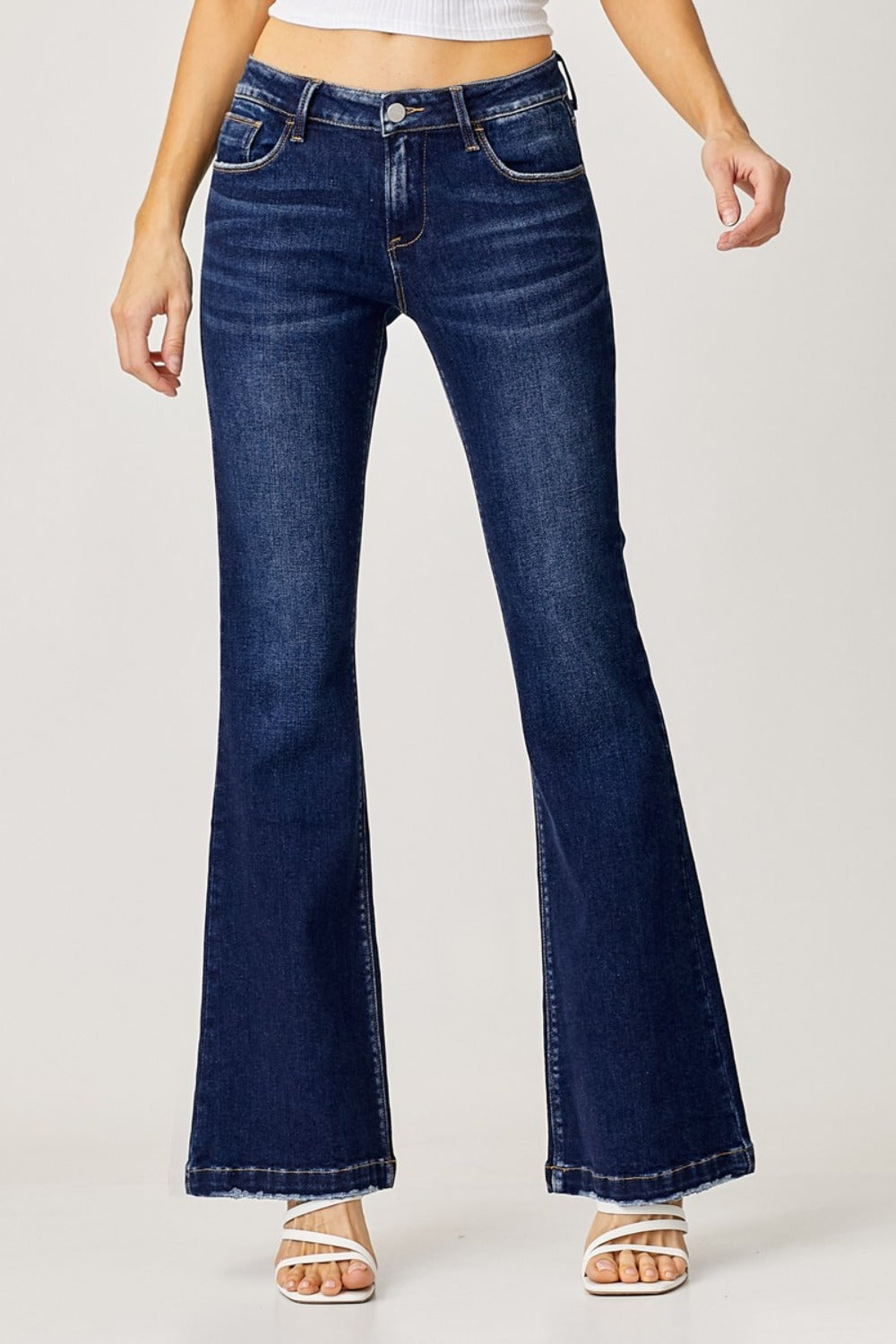 RISEN Full Size Low Rise Flare Jeans - Charming Charlie