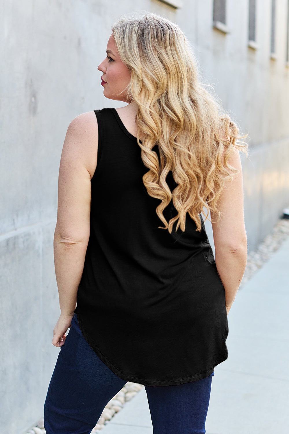 Basic Bae Bamboo Full Size Round Neck Tank - Charming Charlie