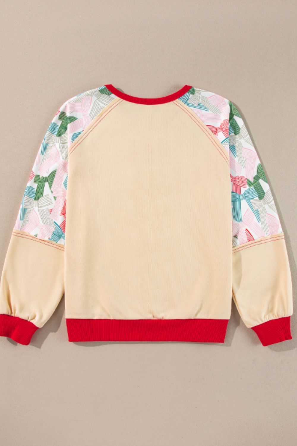 Printed Round Neck Long Sleeve Sweatshirt - Charming Charlie
