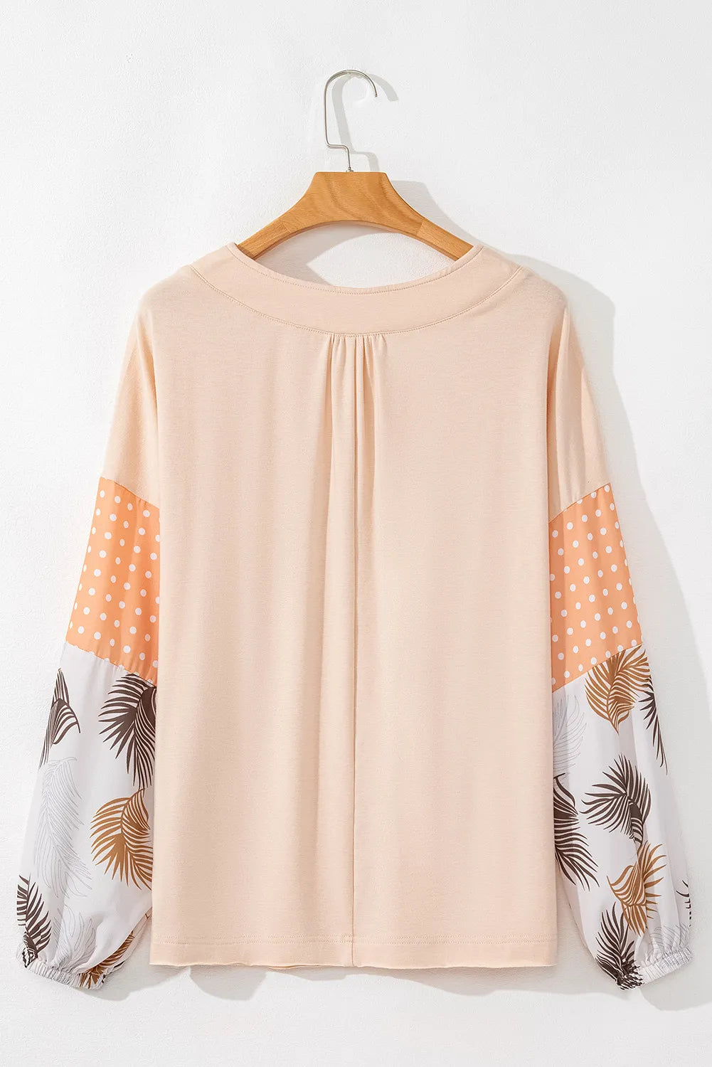Printed V-Neck Long Sleeve Blouse - Charming Charlie