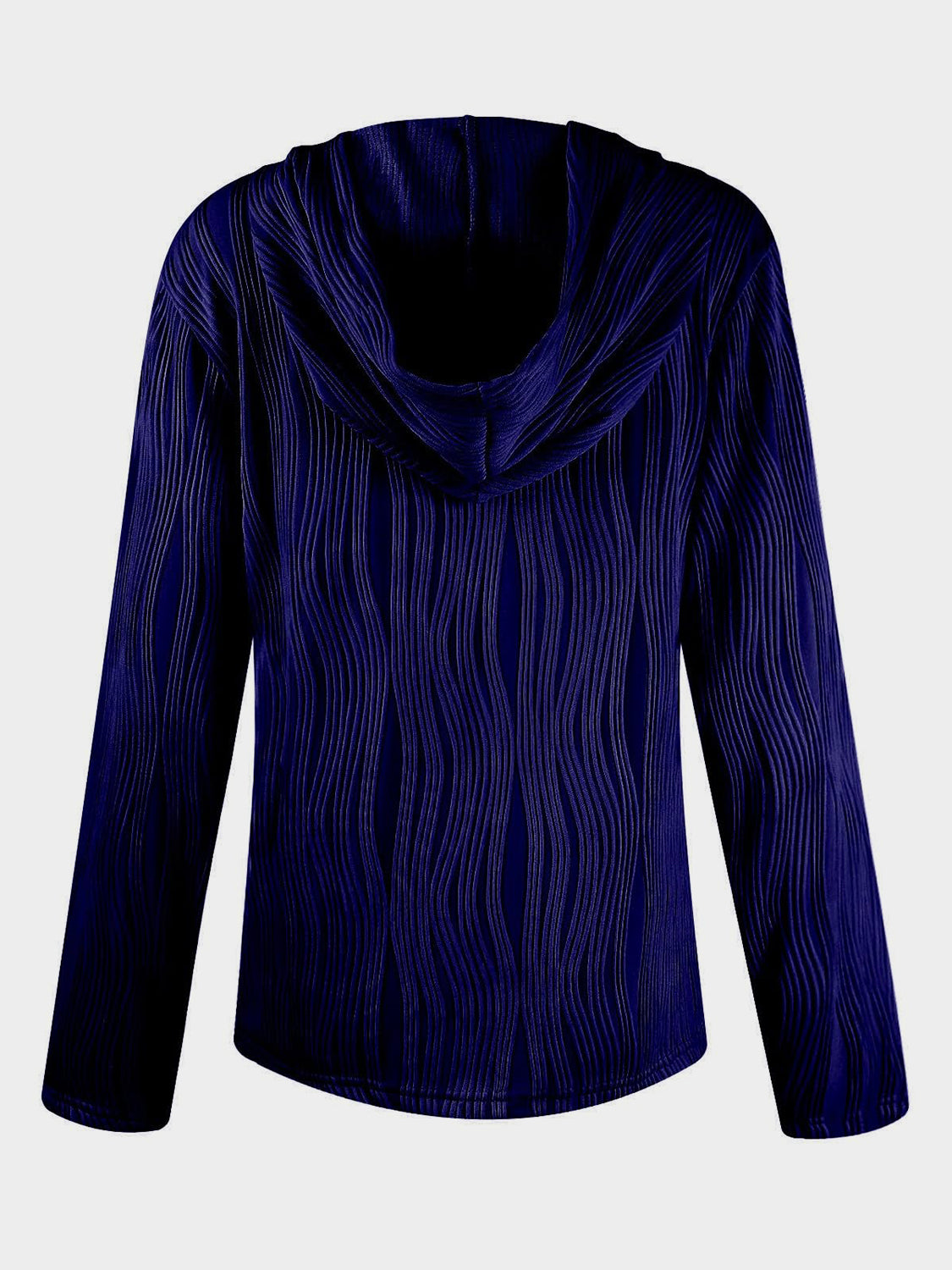 Textured Long Sleeve Hoodie - Charming Charlie