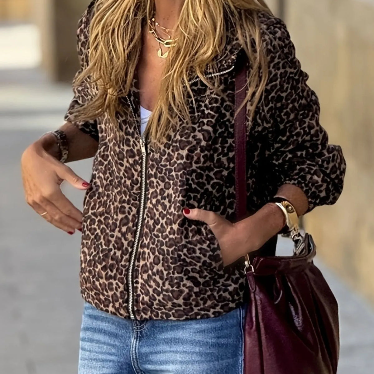 Leopard Print Zip-Up Hoodie – Charming Charlie