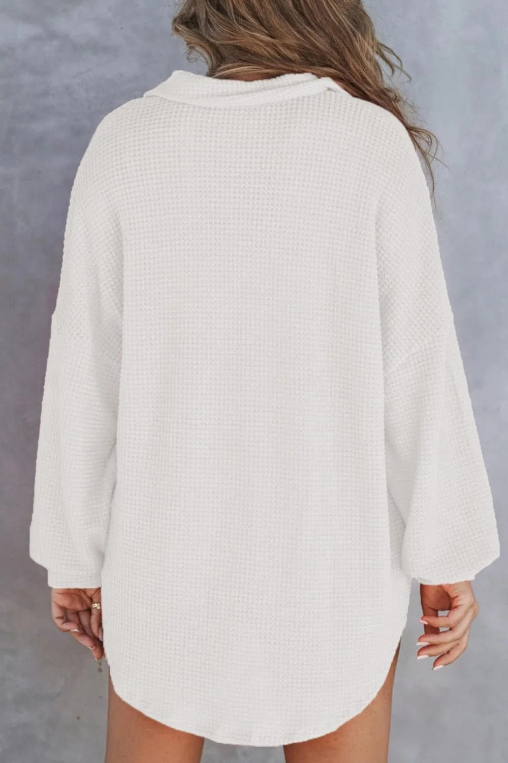 Half Button Long Sleeve Sweatshirt - Charming Charlie