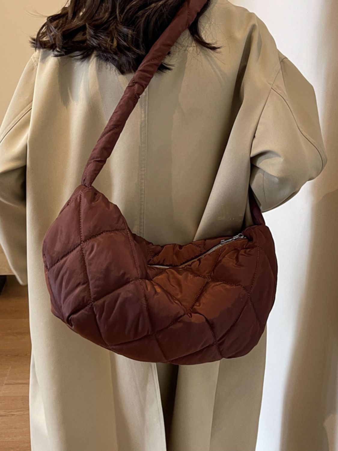 Quilted Polyester Crossbody Bag - Charming Charlie