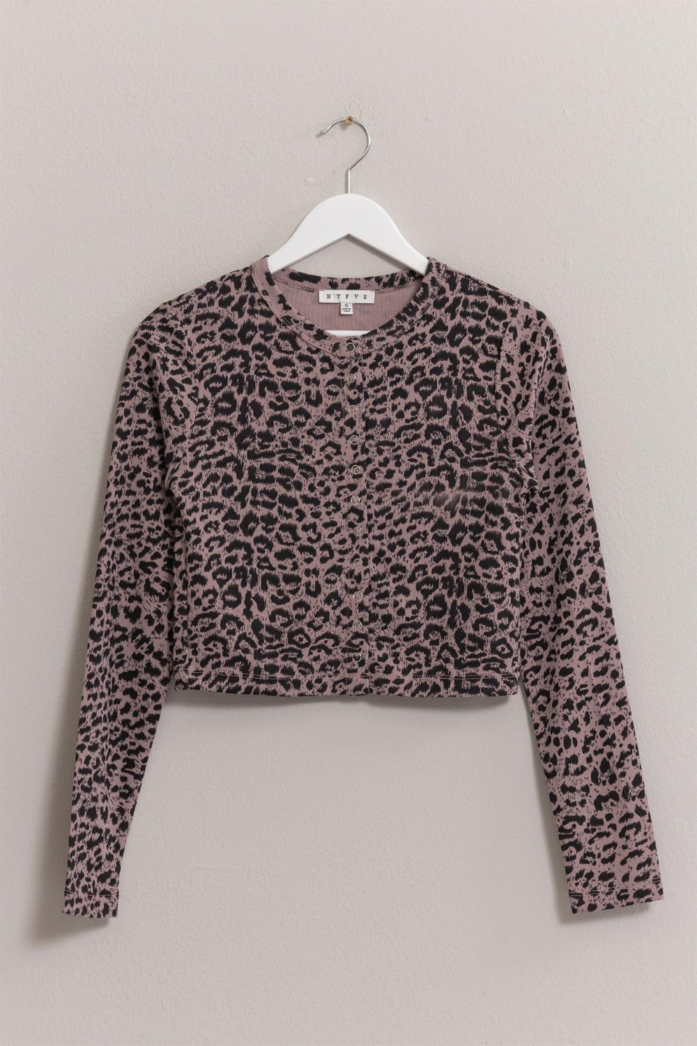 HYFVE Animal Print Snap Down Crop Cardigan - Charming Charlie