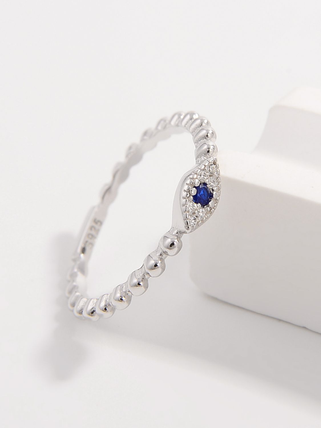 925 Sterling Silver Inlaid Zircon Ring - Charming Charlie