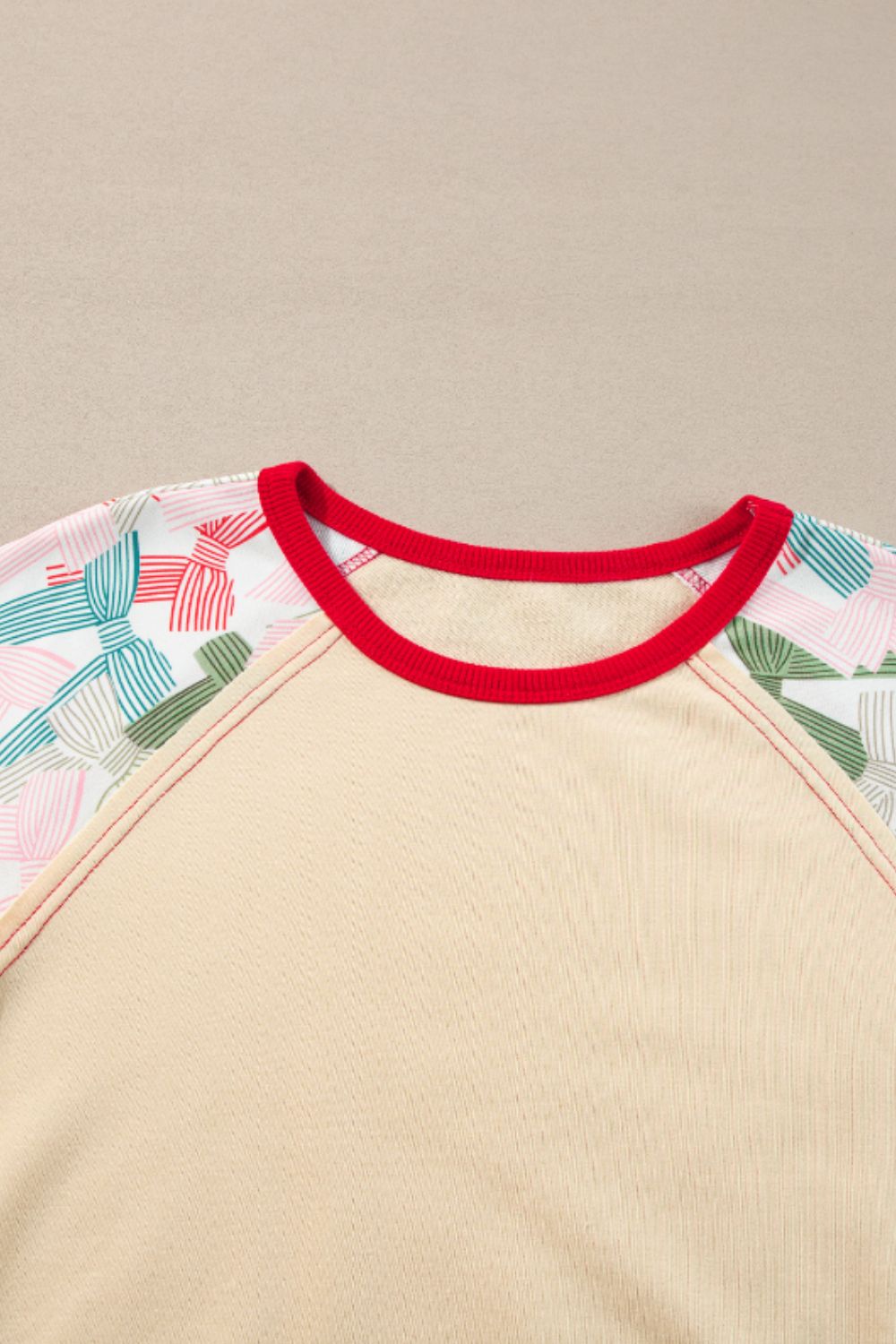 Printed Round Neck Long Sleeve Sweatshirt - Charming Charlie
