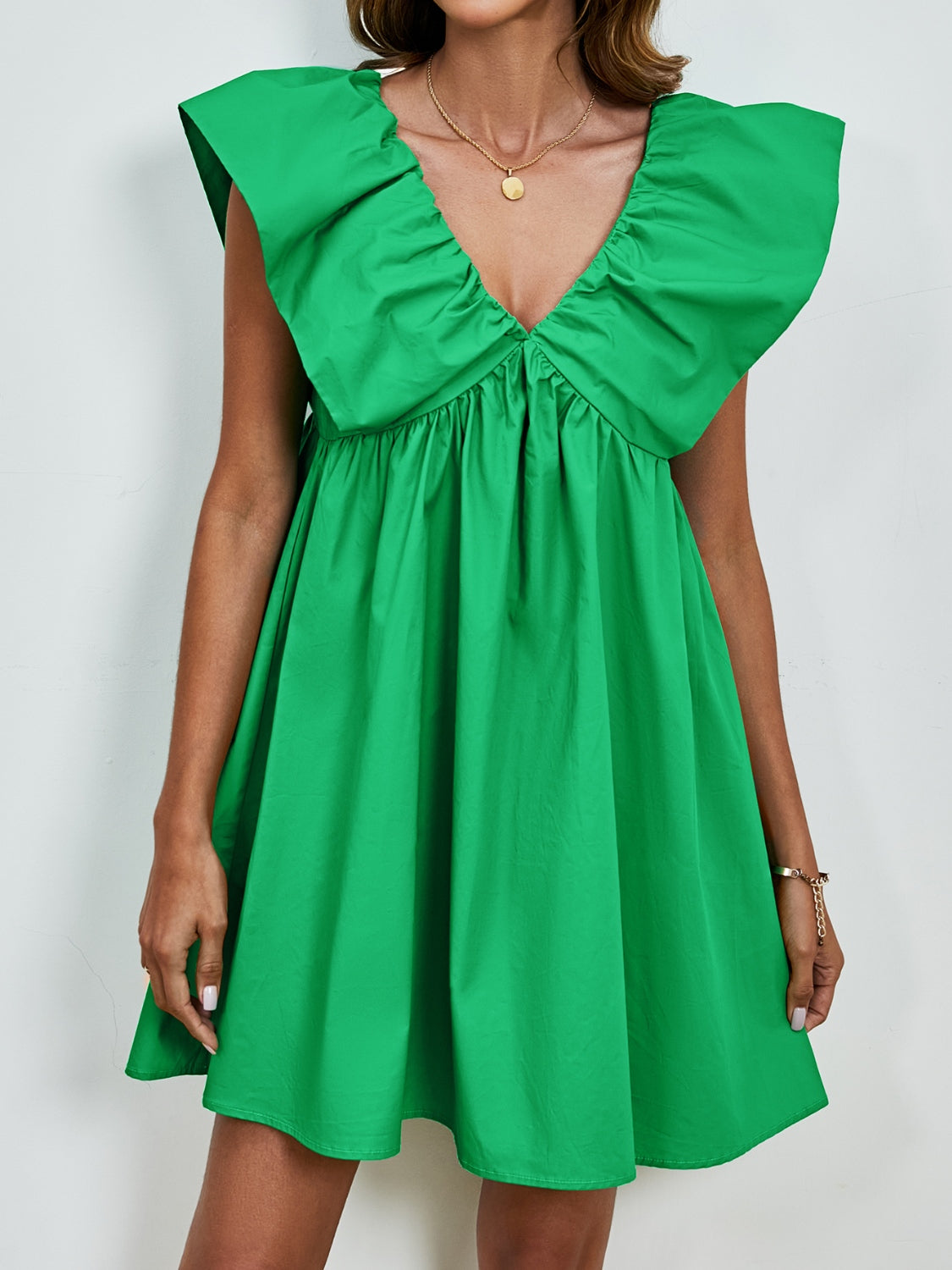 V-Neck Cap Sleeve Mini Dress - Charming Charlie