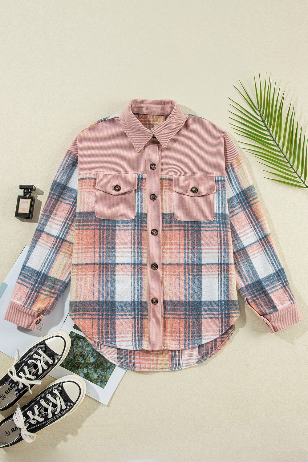 Plaid Button Up Long Sleeve Shacket - Charming Charlie