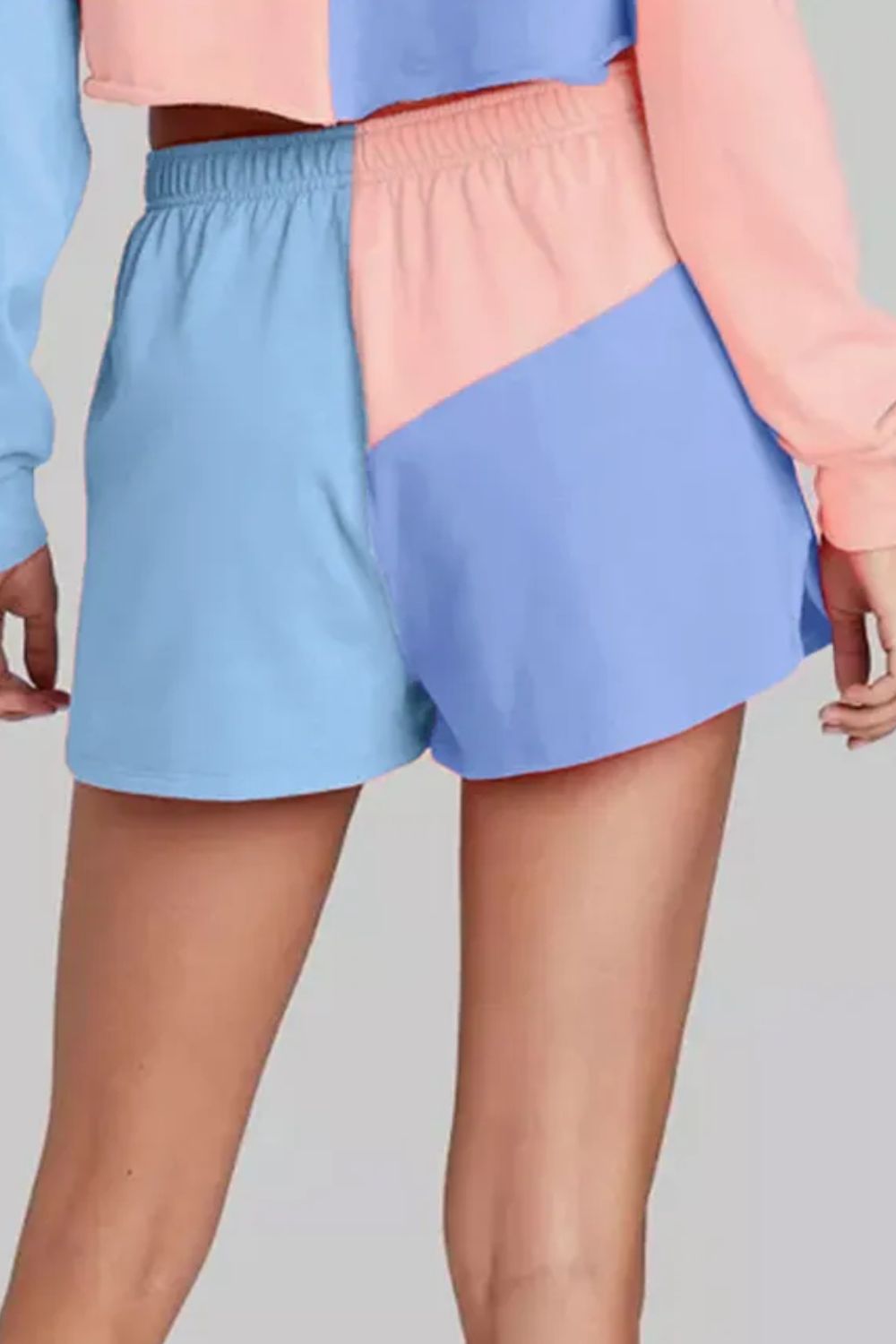 Color Block Round Neck Top and Shorts Set - Charming Charlie