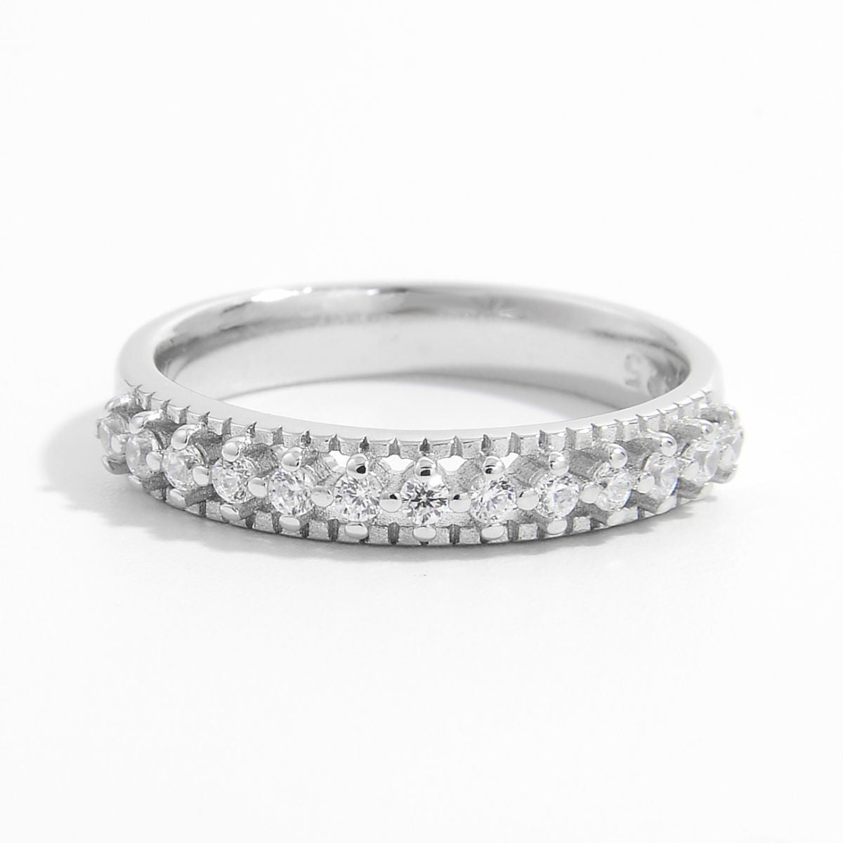 925 Sterling Silver Inlaid Zircon Ring - Charming Charlie