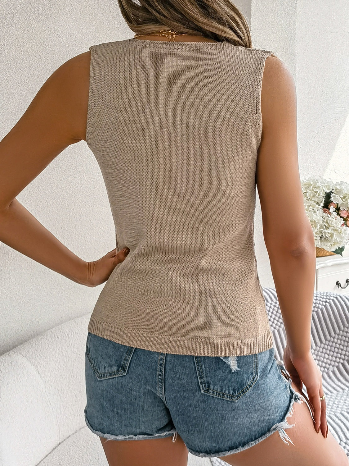 Openwork V-Neck Knit Vest - Charming Charlie