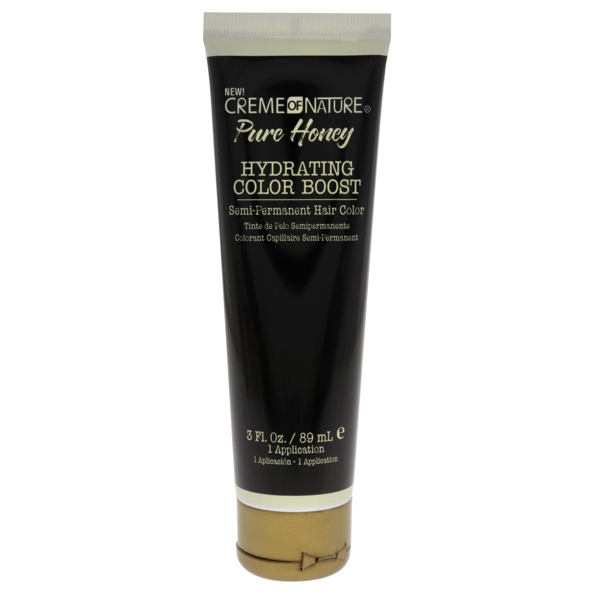 Creme of Nature Pure Honey Hydrating Color Boost Semi-Permanent Hair Color - Silky Jet Black Hair Color Unisex 3 oz - Charming Charlie