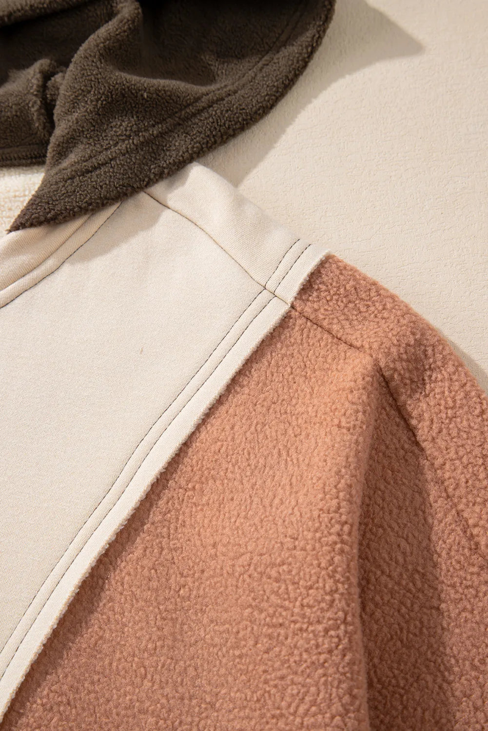 Plus Size Color Block Long Sleeve Hoodie - Charming Charlie
