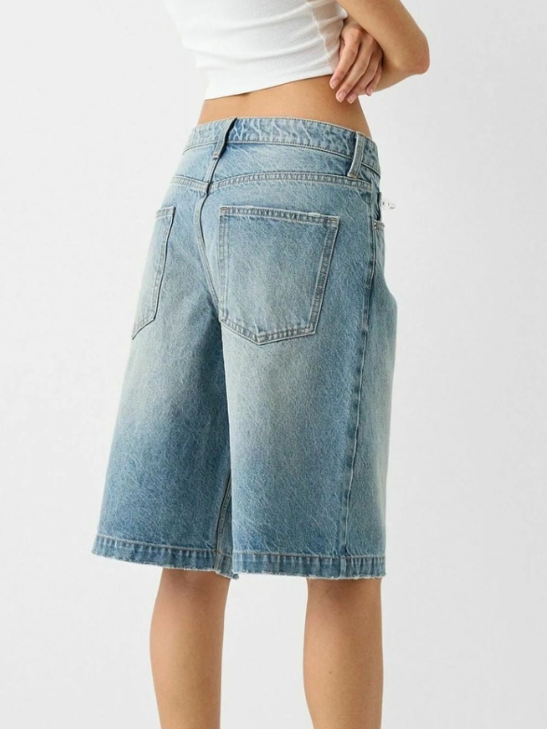 High Waist Denim Shorts with Pockets - Charming Charlie