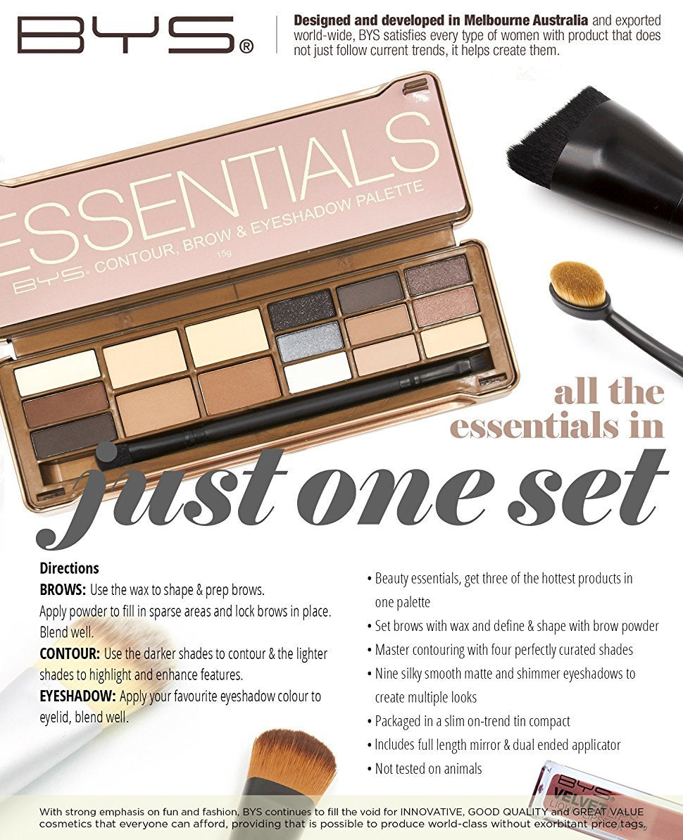 BYS Contour, Brow & Eyeshadow Palette - Essentials 15g/0.5oz - Charming Charlie