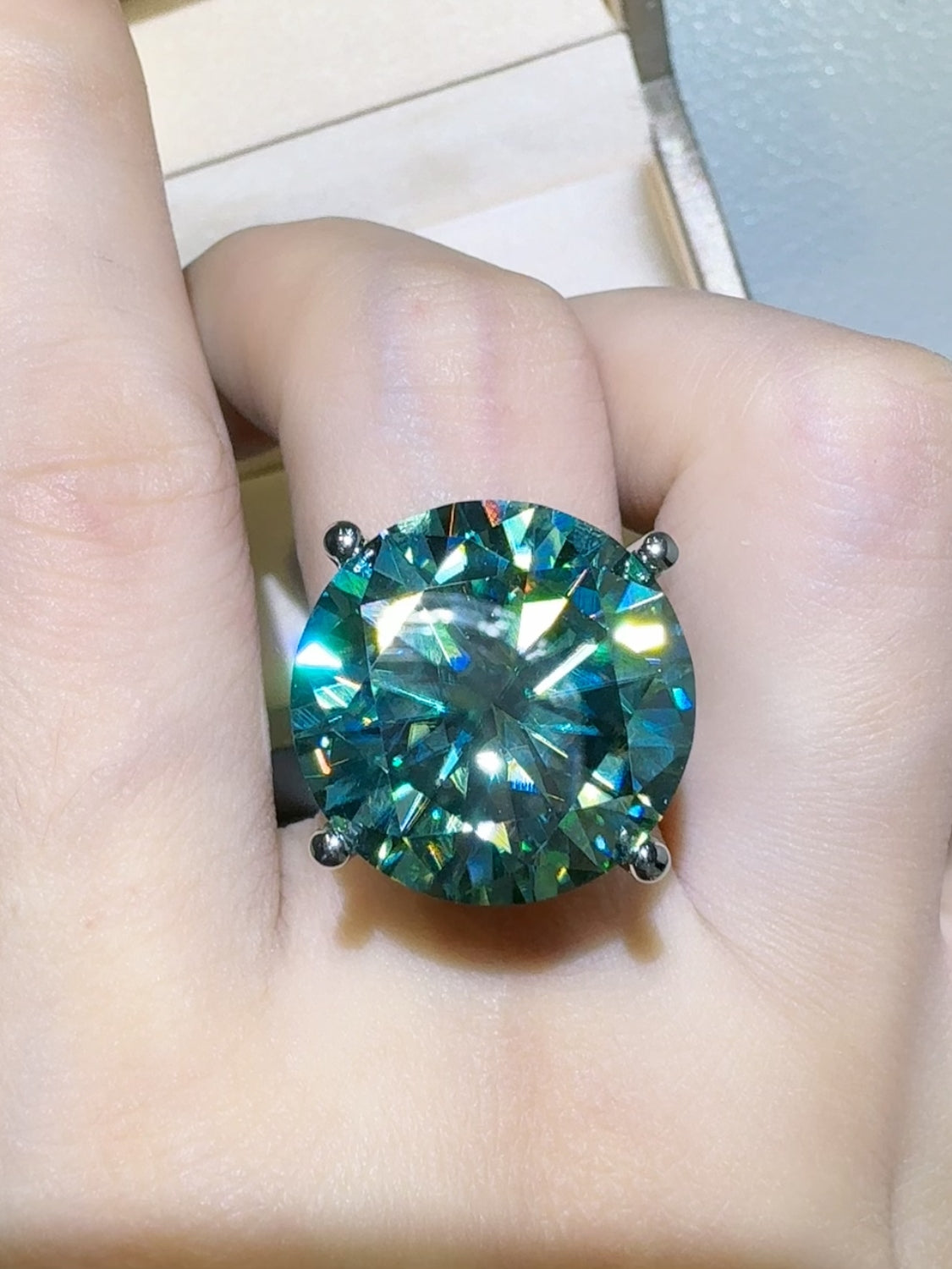 20 Carat Moissanite 925 Sterling Silver Ring - Charming Charlie