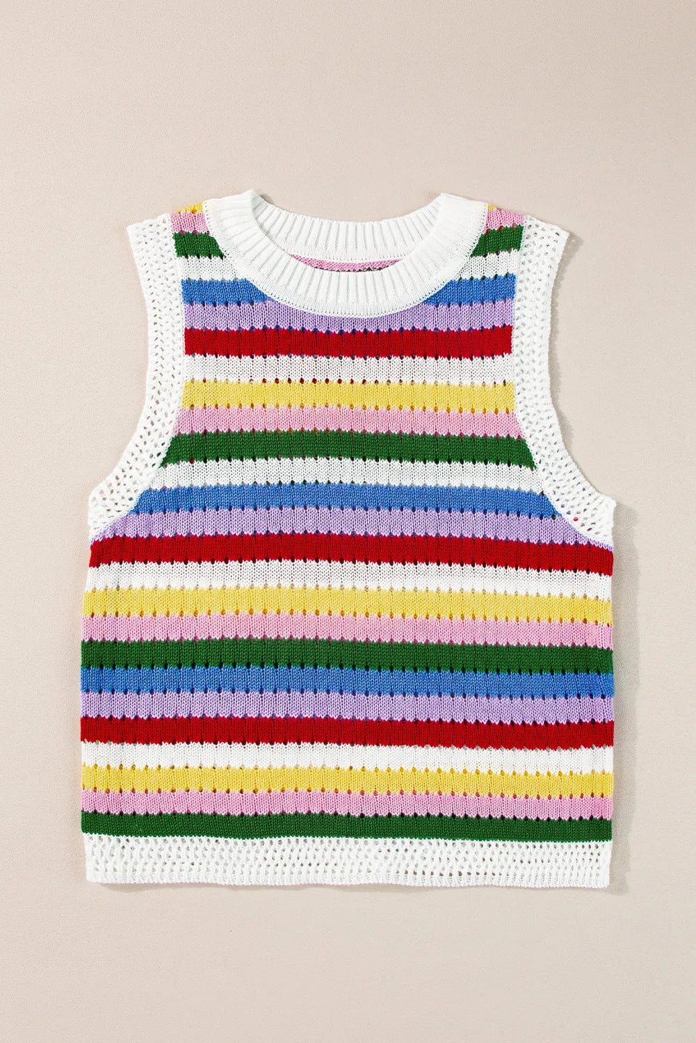 Contrast Round Neck Sweater Vest - Charming Charlie