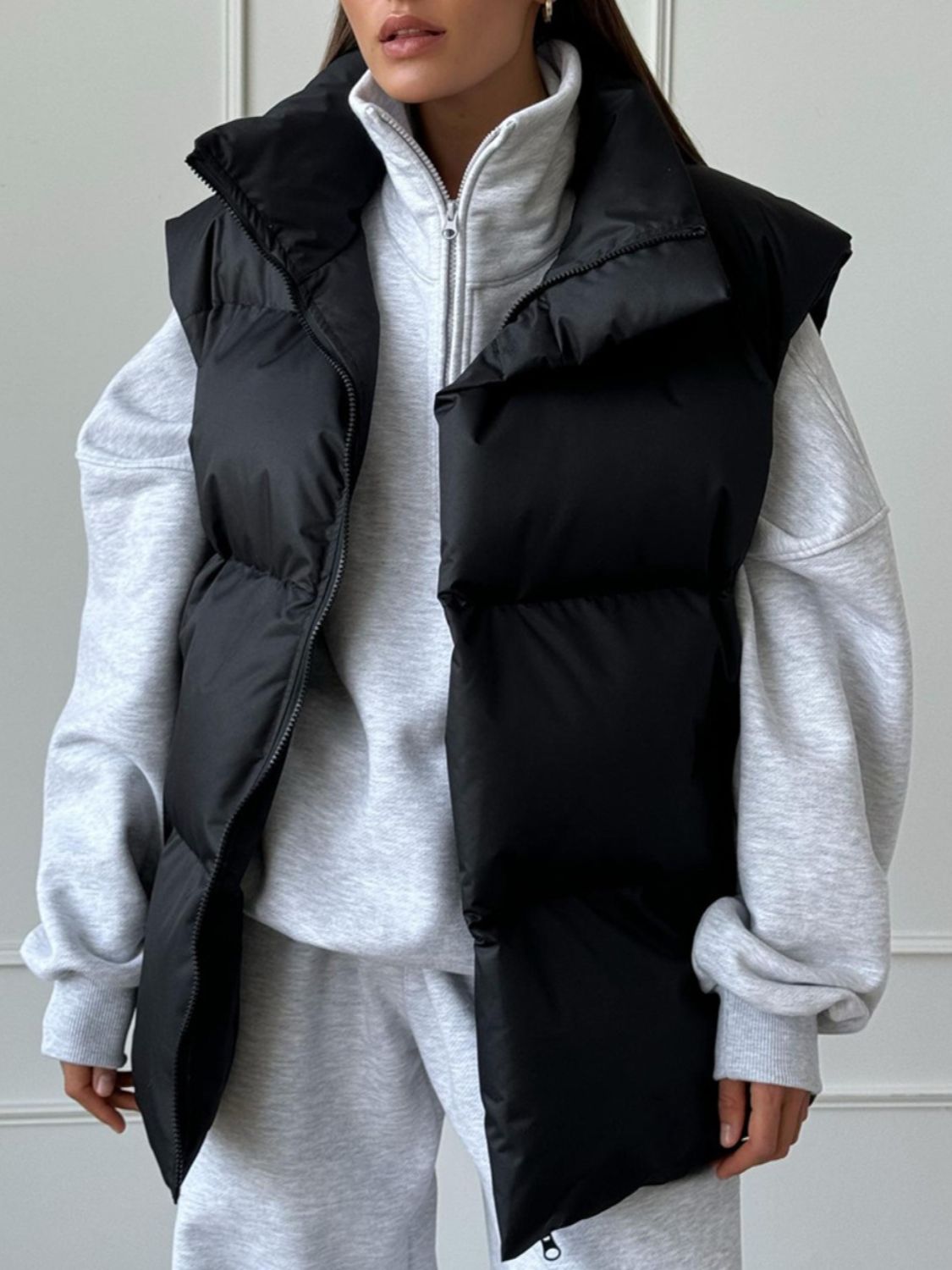 Zip Up Turtleneck Vest Coat - Charming Charlie