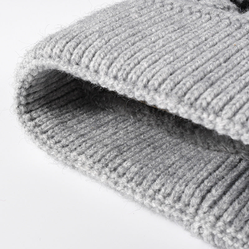 Striped Contrast Knit Hat with Pom-pom - Charming Charlie