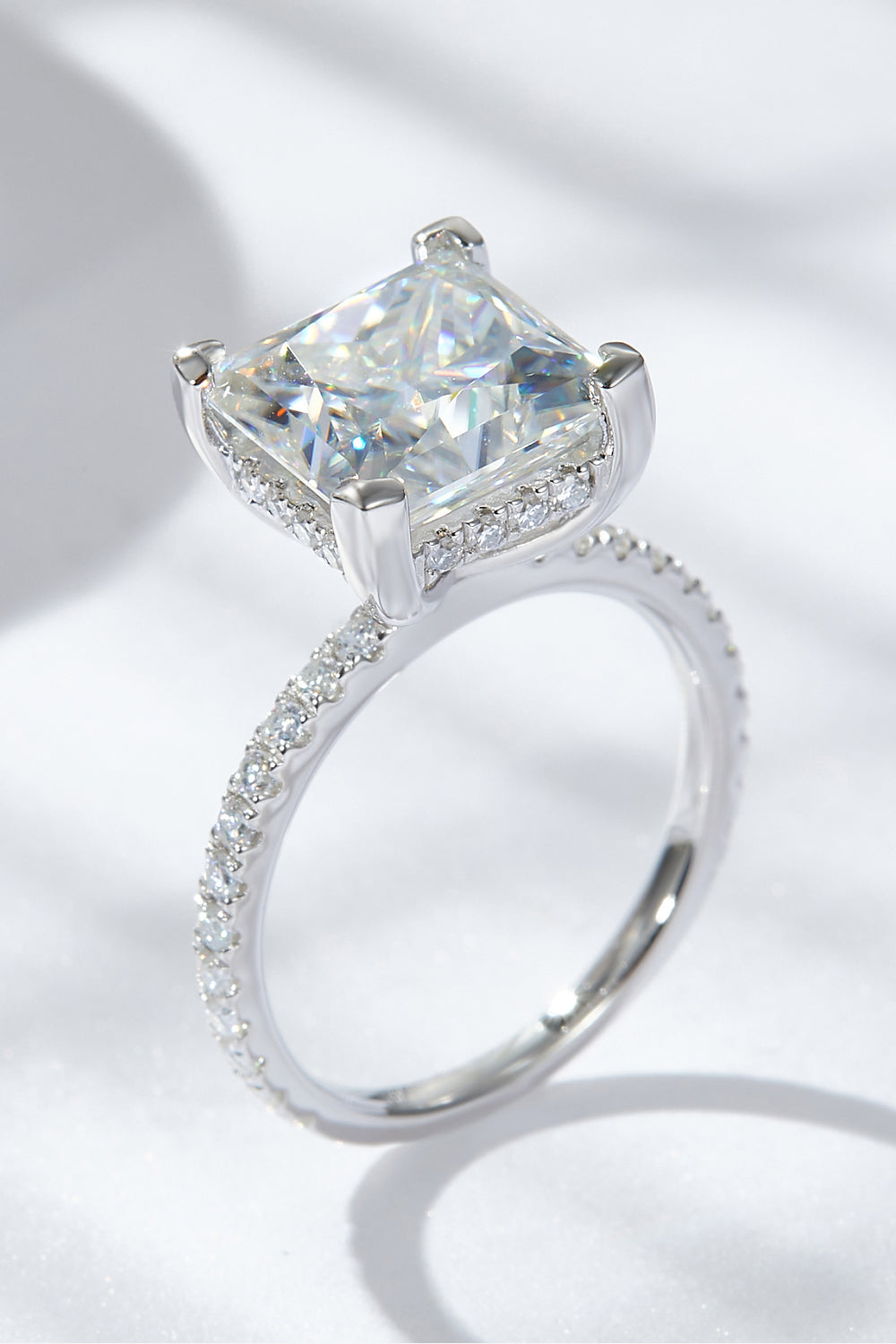 5.52 Carat Moissanite Side Stone Ring - Charming Charlie