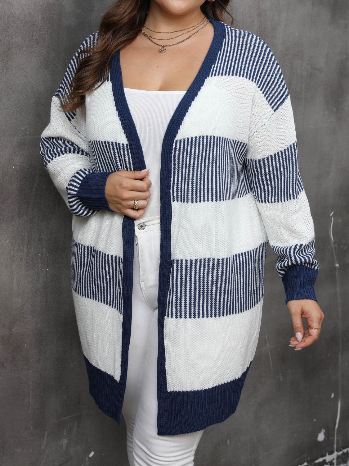 Plus Size Open Front Long Sleeve Cardigan - Charming Charlie