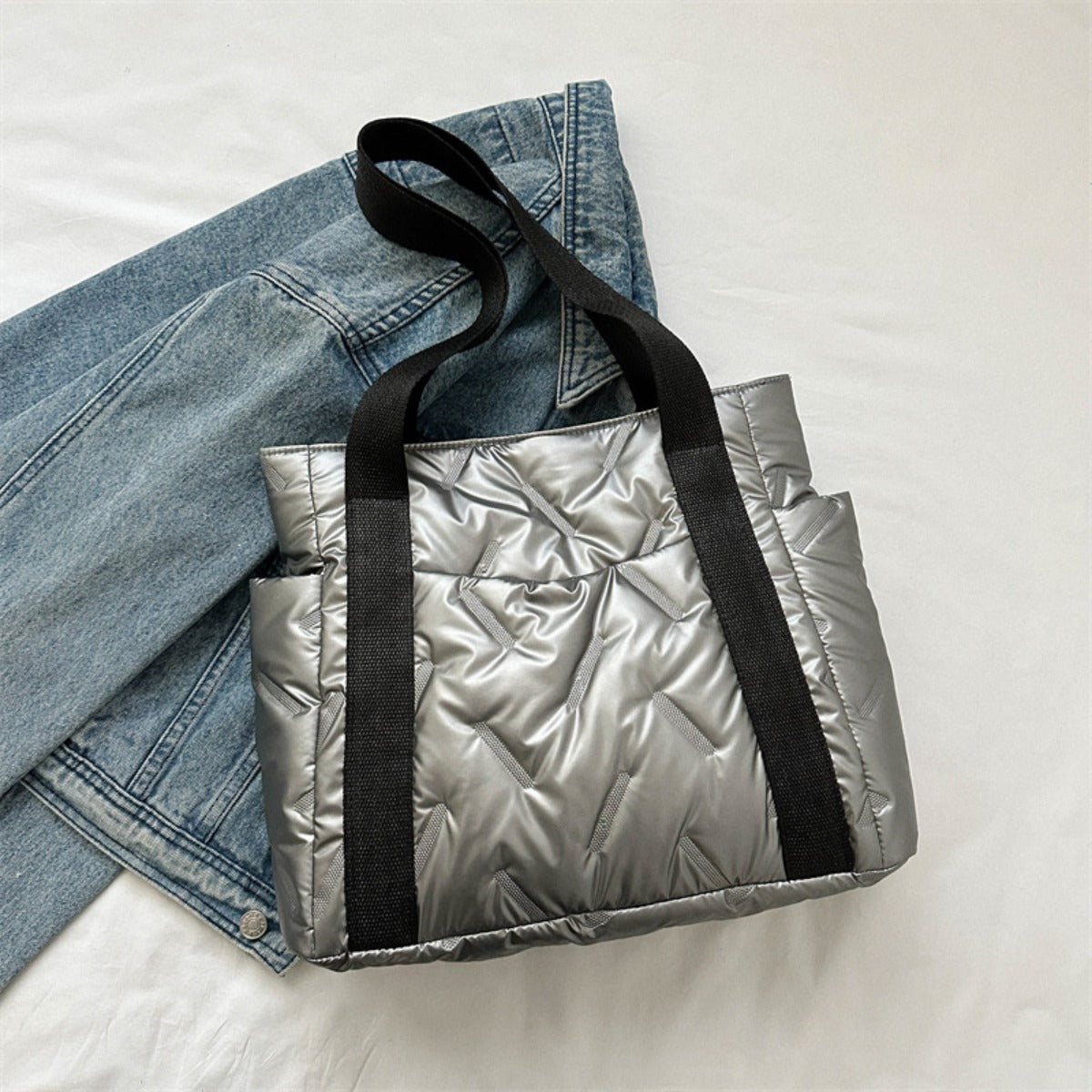 Polyester Tote Bag with Zipper - Charming Charlie