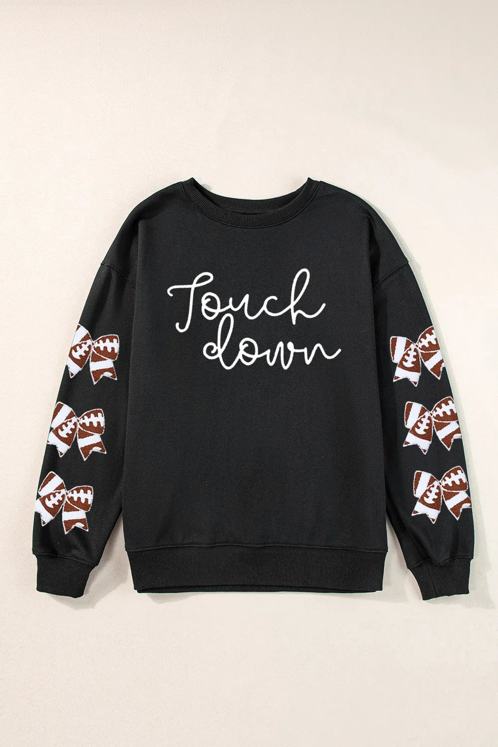 Letter Graphic Bow Long Sleeve Sweatshirt - Charming Charlie