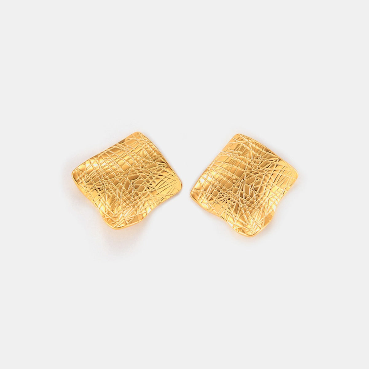 Textured Titanium Steel Stud Earrings - Charming Charlie