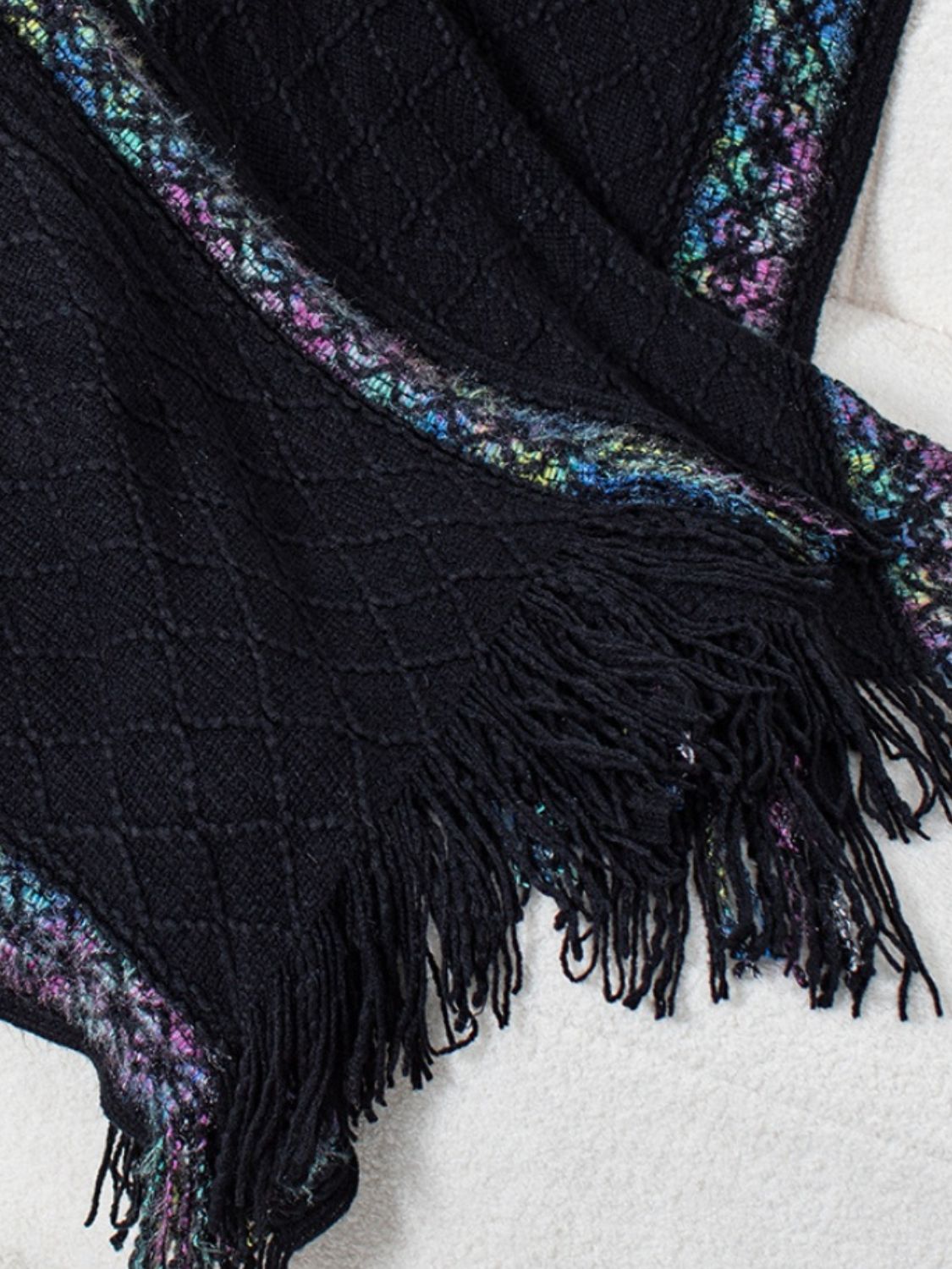 Fringe Half Sleeve Hooded Poncho - Charming Charlie
