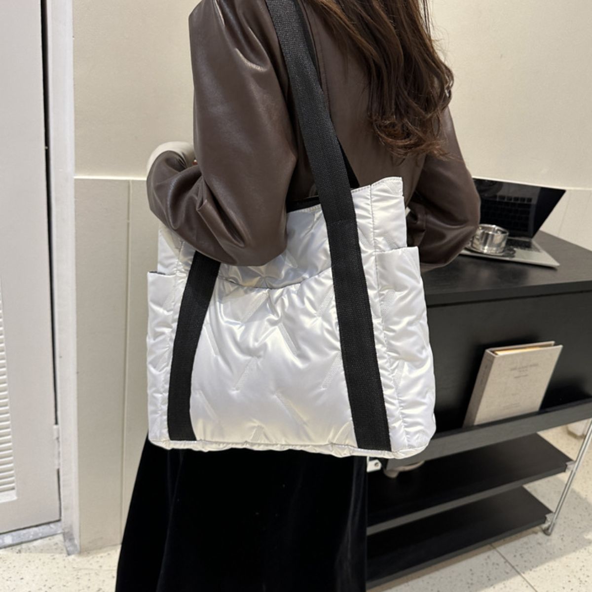 Polyester Tote Bag with Zipper - Charming Charlie