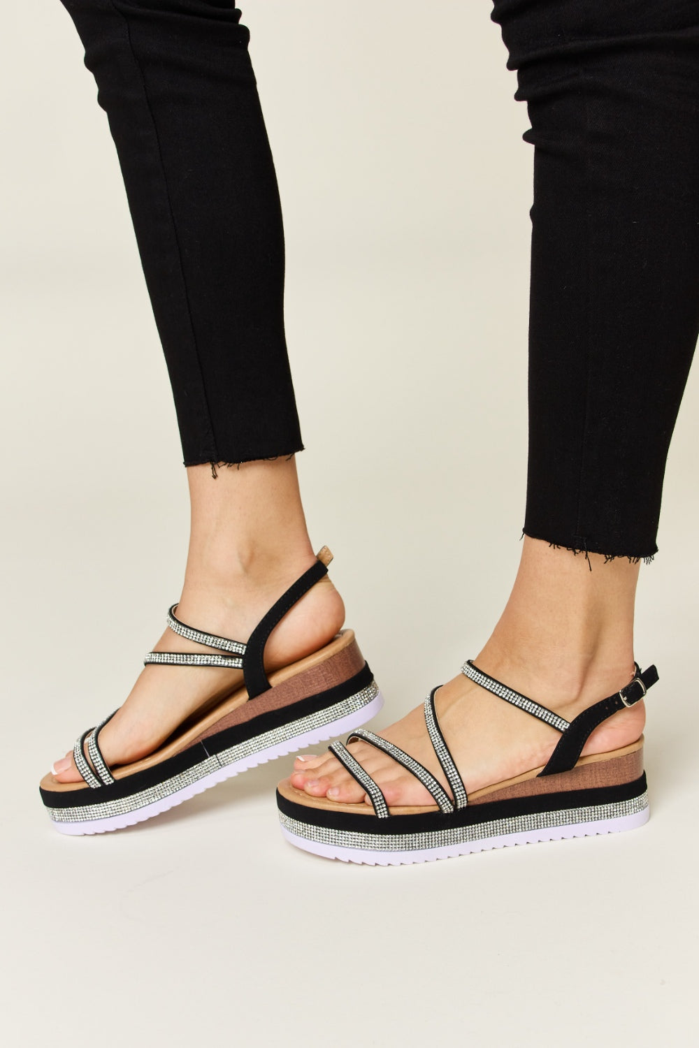 Forever Link Rhinestone Strappy Wedge Sandals - Charming Charlie