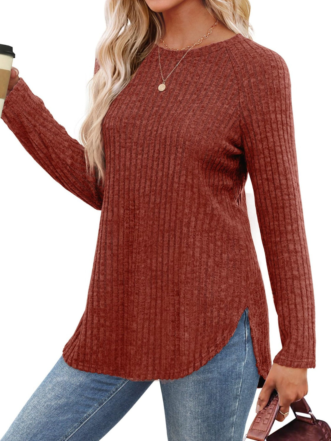 Round Neck Raglan Sleeve T-Shirt - Charming Charlie