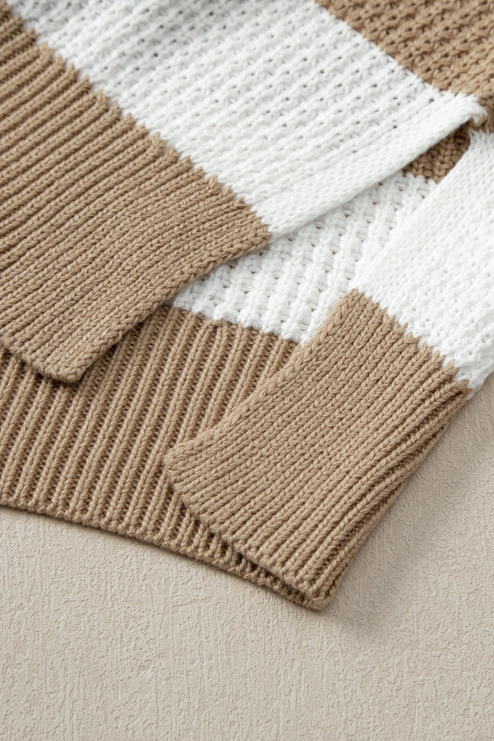 Color Block Round Neck Sweater - Charming Charlie