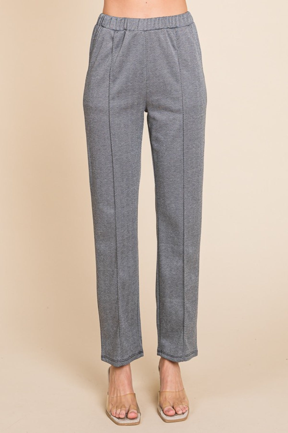 Culture Code Full Size Pin Tuck Detail Slim Pants - Charming Charlie