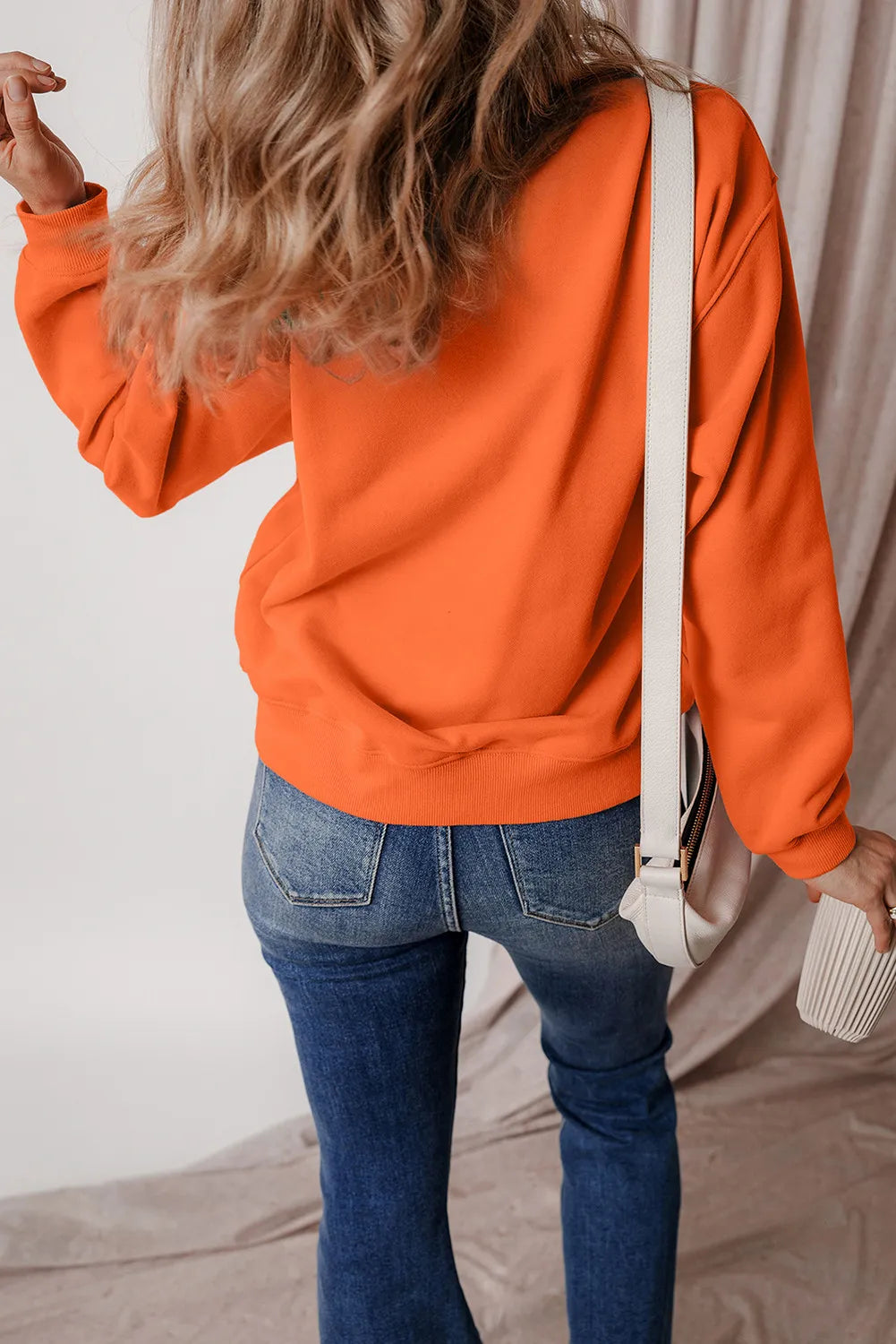 Letter Round Neck Long Sleeve Sweatshirt - Charming Charlie