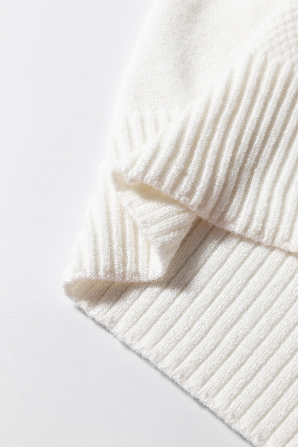 Cable Knit Round Neck Half Sleeve Sweater - Charming Charlie