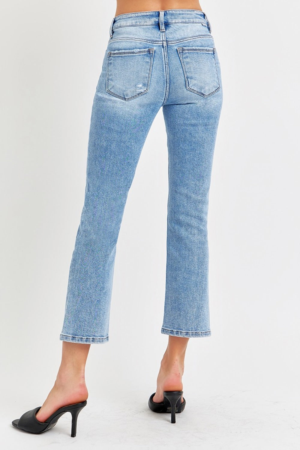 RISEN Full Size Low Rise Crop Slim Straight Jeans - Charming Charlie
