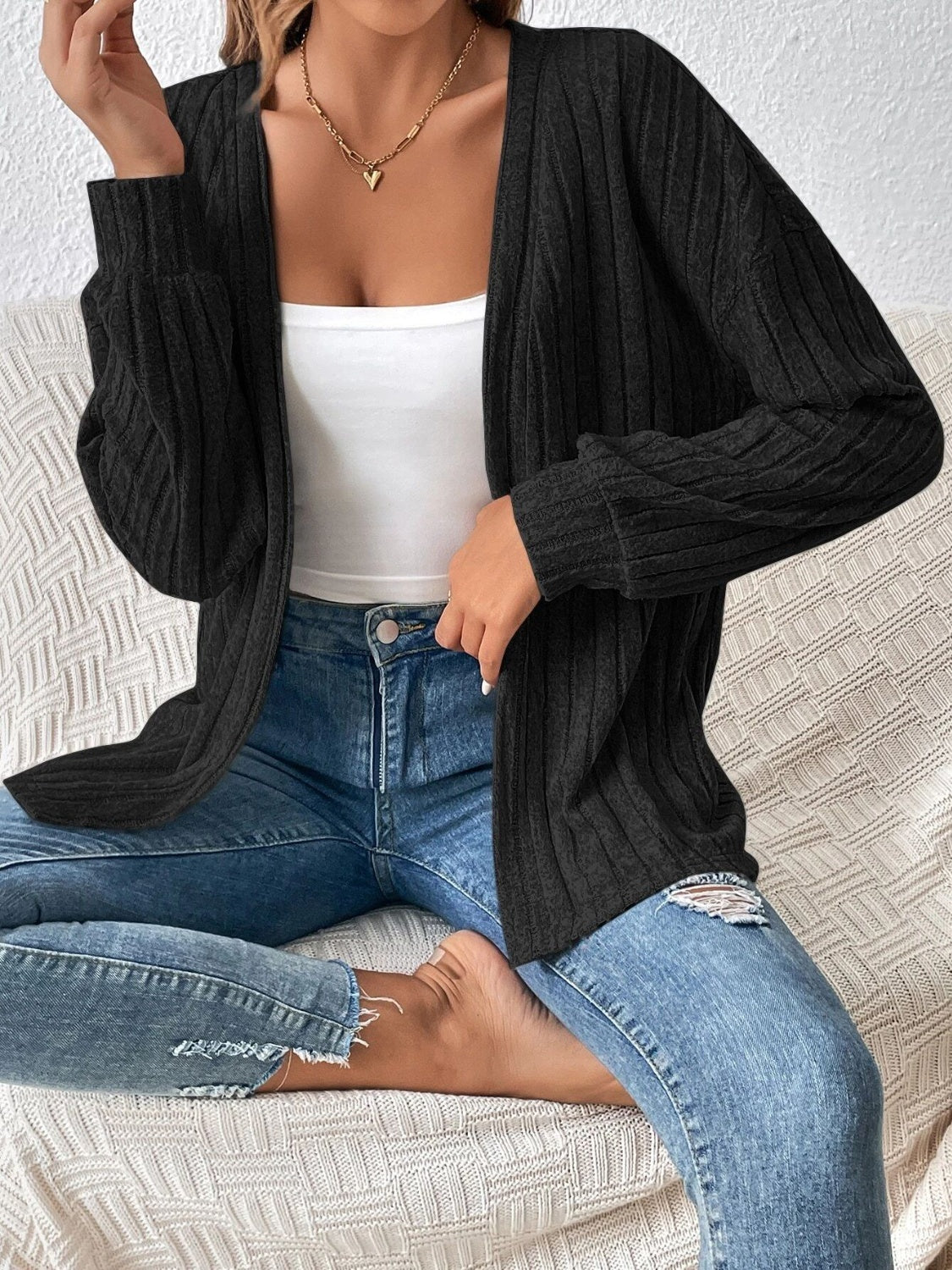 Open Front Long Sleeve Cardigan - Charming Charlie