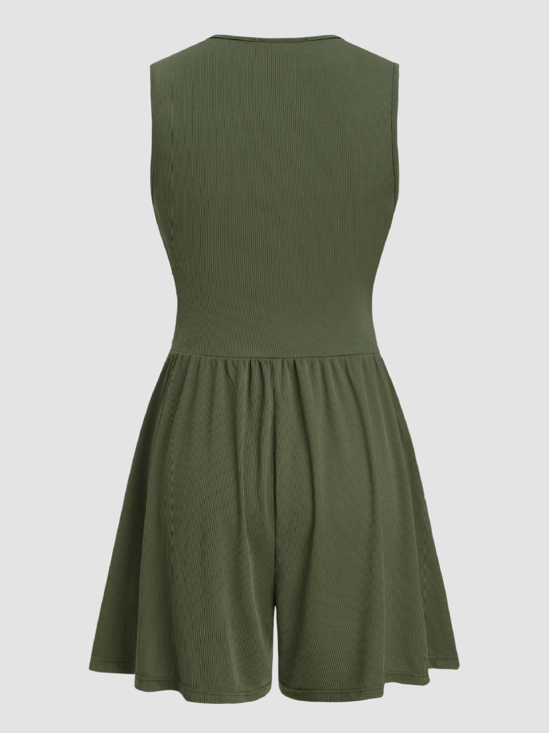 Ruched Plunge Sleeveless Romper - Charming Charlie