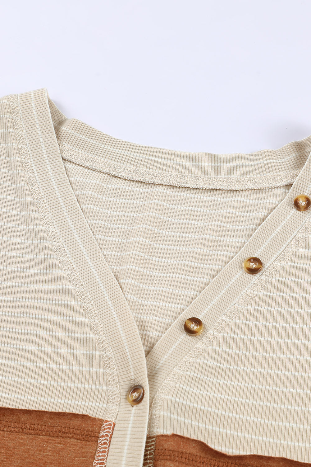 Color Block V-Neck Long Sleeve Top - Charming Charlie